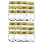 24pc Lemon & Lime Roma Glass 300ml Jars Preserve Container Jar w/ Gold Lids