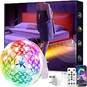 Tyute Motion Activated LED Light Strip, 5M Motion Sensor LED Light Indoor with APP Control, Under Bed Lights Motion Sensor with 5V USB Powered, Suitable for Bed Cabinet Staircase Bedroom