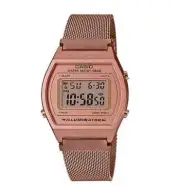Casio B640WMR-5A Universal Vintage Watch - Rose Gold Mesh Band with Digital Disp