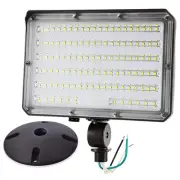 LED Flood Light 80W 10400LM (800W HID Equivalent) Photocell Dusk to Dawn Outd...