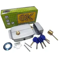 在飛比找PChome24h購物優惠-台灣製 OK牌 電鍍電鎖(正) 電鍍銀電鎖 附螺絲 鑰匙*6