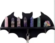 Bat Shelf Floating Black Wall Shelves for Bedroom-Halloween Wall Decor, Batman