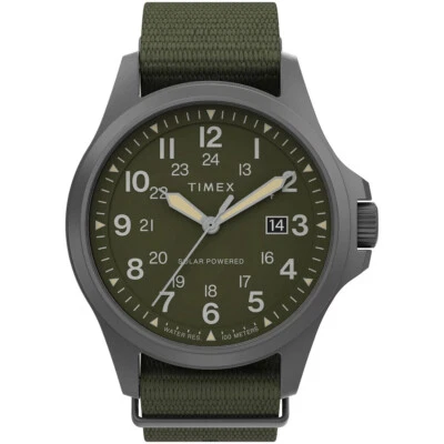 Timex Gents Expedition Solar Watch Green Strap & Dial TW2V03700