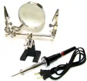 Soldering Iron 30 watts and Helping Hand Magnifying Glass Tool kit