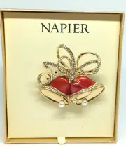 Napier Women's Brooch Jingle Bells NEW Festive