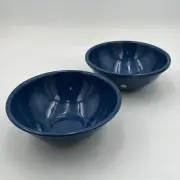3 Vintage Nesting Cobalt Blue Speckled Cisna Enamelware Mixing Bowls Enamel 7.5"