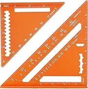 2Pcs Carpenter Square Set 4 Inch 7 Inch Metric Woodwork Aluminum Alloy Rafter Tool Imperial Metric Precise Framing Square Protractor for Measuring(orange-1-4 inches + 7 inches)