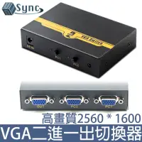 在飛比找momo購物網優惠-【UniSync】VGA二進一出高畫質影像螢幕切換器 黑