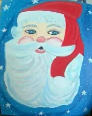 Jolly Old Saint Nick Santa Claus Original Christmas Holiday SeasonalArt Painting