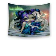 Beautiful Aurora Dragon Fairy and Frost Dragonling Tapestry
