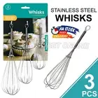 3pcs Whisk Set Whiskettes Egg Gravy Sauce Mini Kitchen Tool 26/22/17.5cm Whisks