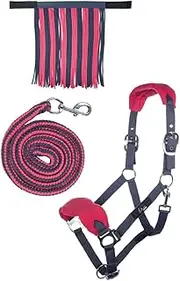 HKM 10733 Halter Set with Fly Fringe Knitted 180 cm Carabiner/Pony VB WB