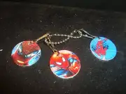 #3 Three The Amazing SPIDERMAN Zipper pulls Backpack, ID Luggage + Bead Chain ,