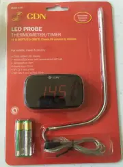 CDN Digital LED Probe Meat/ Poultry Thermometer/Timer 36" Cable