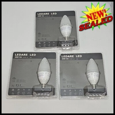 New IKEA LEDARE LED Bulb 3 Pack 4.5W E12 2700K Warm White 200lm Energy Saving Li