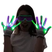 LED Gloves & Light Up GlassesHalloween, Cosplay, Dress up Costume / Party