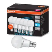 Osram Globe Led A Shape 8.5W BC DL Frosted 6PK