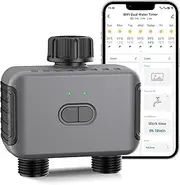 Haozee Smart Irrigation Computer 2 Outputs, Intelligent Water Timer for Garden Hoses, Requires Tuya Zigbee Hub, Supports Home Assistant Zigbee2mqtt