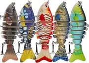 Bass Swimming Lesses - Fishing Swimaits, Multi-Articulated Bass Bassoons | 5 Set Fish Tools for Golden Trout, Realistic Freshwater Swimming Spoon Baits