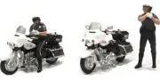 Speed Cop 4 Diecast Figure Set 2 Figures 2 Motorcycles 1/64 by American Diorama