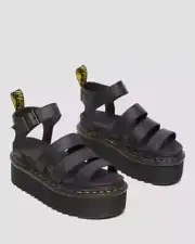 Dr. Martens Blaire 27296001 Sandals Women's US 7 Black Leather Platform ZPO1875