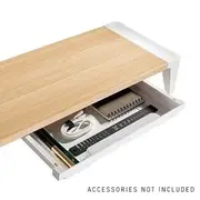 Brateck White Birch Monitor Riser with Increased Height and Drawer