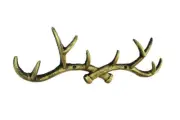 Rustic Gold Cast Iron Antler Wall Hooks 15"