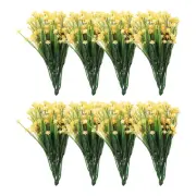 Artificial Flower Heads, Plastic Mini Peony Hydrangea Yellow Faux Flowers 24Pcs