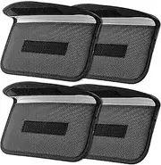 ONEVER Signal Blocking Bag [4 Pack] GPS RFID Shielding Faraday Pouch Case for Cell Phone Car Key Fob Data and Personality Protection, 4pcs-black, Einfach-Modell - 4-STK, 4pcs-black, Einfach-Modell -