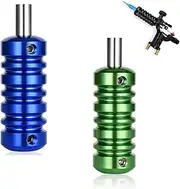 2 Pcs Aluminum Alloy Tattoo Grips Tubes - Lightweight Grip Handles for Tattoo Machine, Ideal for Tattoo Artists & Studio Supplies (Blue Green)