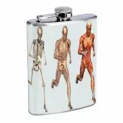 Skeleton Theme D7 Flask 8oz Stainless Steel Hip Drinking Whiskey
