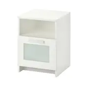 BRIMNES Bedside table, white, 39x41 cm
