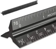 Architectural Scale Ruler, Imperial Measurements Architect(Aluminum), Black