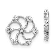 14k White Gold AA Diamond Earring Jackets