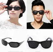 4 pieces of grid glasses / hole glasses for eye training and relaxation grid glasses 2 black full holes 2 black sport full holes