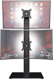Dual Monitor Stand Vertical Stack Screen Free Standing Monitor Riser Fits