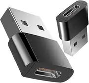 FHTDAW USB C Female to USB Male Adapter (2-Pack), Type C Charging Cord Connect USB A Charger, OTG USB Flash Driver, for Smart Phone or Tablets,Charging + Transmission, Compatibility High (Black)