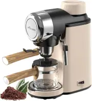 Dysokan Coffee Maker, 5 Bar Espresso Machine, 800W with Frother, 4 Cup