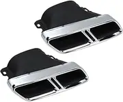 Racing Car Rear Exhaust Muffler Tips 304 Stainless Steel Pipes Silver Compatible For Mercedes Benz C Class W205 C63 AMG 2014-2016