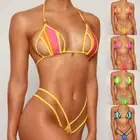 US Women's Sexy Bikini Set Cutout Bra Micro Mini G-String Lingerie Set Swimsuit`