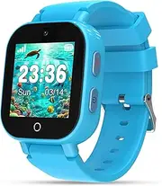 4G Kids Smart Watch Boys with GPS Tracker & Video Calling Kids Texting Watch Age 5-12, 12/24 Hr SOS Call Voice Chat Alarm Clock Camera Pedometer Sport Mode Games Smartwatch Gifts for Kids (Blue)