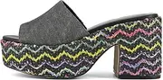 [Colors of California] Women's Heeled Mules, black, 6 AU
