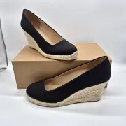 J. Crew Shoes Women’s Size 8 M Canvas Espadrille Wedges Black