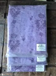 Brylane Home Versailles Curtains Purple Sheer Scarf Valance 2 Panels Rod Pocket