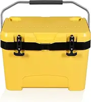 [YELLOW JACKET] 27 Quart Ice Cooler, Portable Ice Chest Hard Cooler Box with Retention Insulation and Heavy Duty Handle for Camping, Picnic, Beach, Drink, Beverage, Fishing