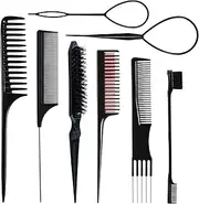 8Pcs Hair Comb Set Hair Brush Barber Combs for Styling Double-sided Edge Brush Teasing Brush Teasing Comb Rat tail comb 3 Row Tooth Comb Fine Tooth Comb Tail Hair Tools for Women Girls