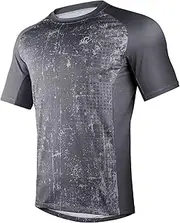 [ROTTO] Mens MTB Jersey Mountain Bike Cycling Shirt Short Sleeve for MTB BMX Downhill Moisture Wicking Quick Dry