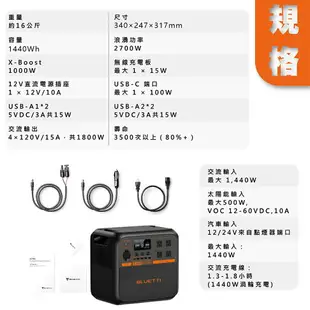 BLUETTI AC180P 1800W 1440Wh戶外露營電源 太陽能電源 110V露營電源 UPS不斷電電源 停電電源【APP下單最高22%點數回饋】