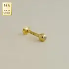 14K REAL Solid Gold CZ Daith Stud Helix Tragus Cartilage Ear body Piercing 16G