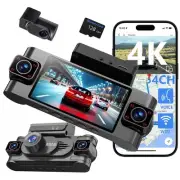 4K 360° DashCam for Cars,4 Channel Car Dash Cam Front and Rear Inside with 12...